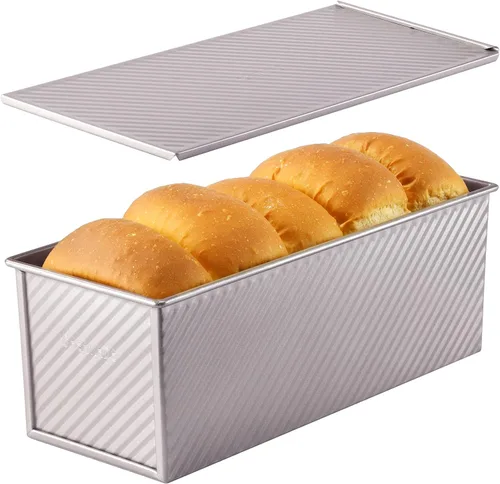 Miniatura 9 de CHEFMADE - Molde con tapa para pan, antiadherente, de acero de carbono, duradero, para hornear, para pastel de carne