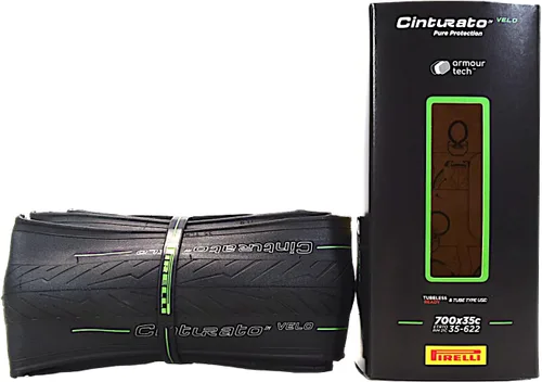 Miniatura 5 de Pirelli Cinturato Velo - Neumático para bicicleta de carretera (viajes largos), listo para clincher sin cámara, mango seguro en varios terrenos