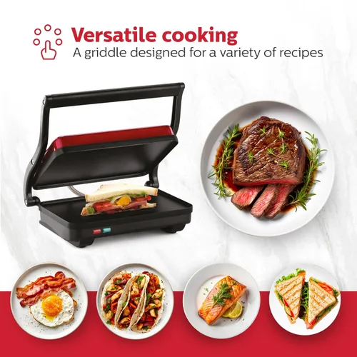 Miniatura 7 de Holstein Housewares - Plancha eléctrica de 2 rebanadas, máquina de sándwiches antiadherente con temperatura ajustable, mango de toque frío