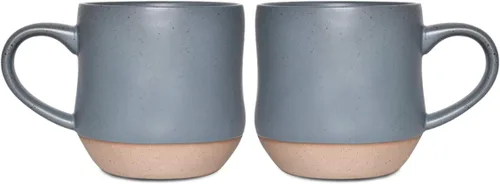 Miniatura 13 de Bosmarlin Taza grande de cerámica moteada para café, 17 onzas, apta para lavavajillas y microondas, 1 unidad (negro, 1)