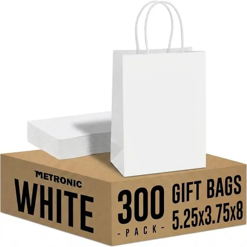 Miniatura 22 de METRONIC Bolsas de papel marrón de 10 x 5 x 13 pulgadas, 50 unidades, bolsas de regalo de papel kraft de tamaño mediano con asas, bolsa de papel