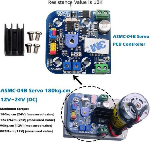Miniatura 2 de ASMC-05B Robot Servo de alta potencia de alta potencia de alto esfuerzo de torsión 12V ~ 24V 396.8 lbs.cm Manipulador robótico grande para RC Smart