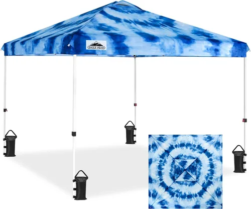 Miniatura 27 de EAGLE PEAK Tienda de campaña desplegable con bolsa de transporte con ruedas, 8 estacas, 4 cuerdas, 4 bolsas de peso, toldo de tienda de campaña