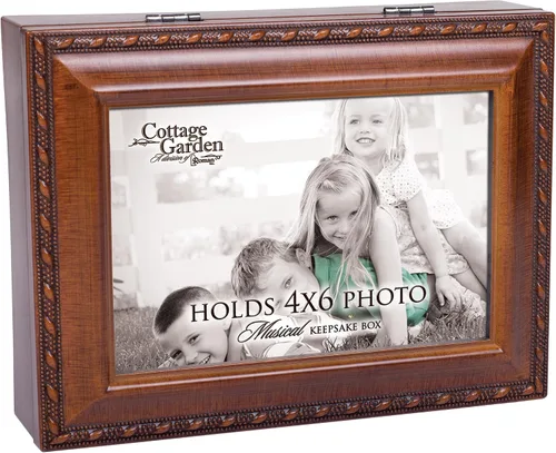 Miniatura 7 de Cottage Garden Personalizar con foto Cuerda de madera Trim Joyero Caja de música Plays You are My Sunshine
