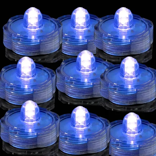 Miniatura 5 de Luces led muy brillantes, sumergibles, color té, para fiestas, bodas Azul