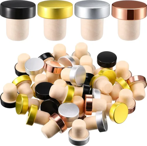 Yookeer Tapones de Corcho en Forma de T para Botellas de Vino, Tapones Reutilizables de Sellado de Vino para Botellas de Cerveza, Manualidades DIY