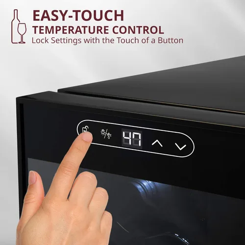 Miniatura 3 de Schmecke - Refrigerador de vino con compresor de 12 botellas con cerradura Gran bodega independiente Refrigerador de vino digital 41f-64f