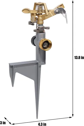 Miniatura 3 de Biswing Paquete de 2 Cabezales de Aspersor de Impacto en Punta de Paso de Metal, Aspersor de Césped de Aleación de Zinc Resistente, Boquilla