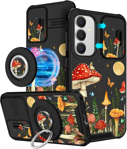 Miniatura 23 de Funermei Funda para teléfono Samsung Galaxy A15 5G - [2 en 1] Funda para teléfono de mujeres lindas chicas, diseño femenino de mariposa negra
