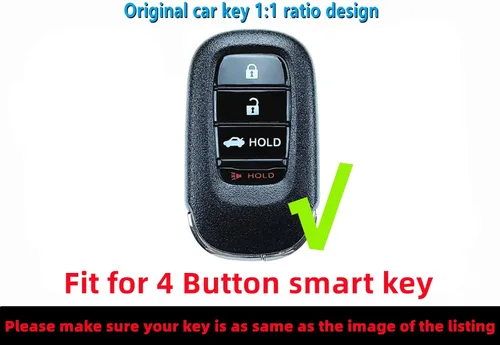 Miniatura 3 de REPROTECTING Funda de goma de silicona para llavero compatible con Honda Accord Civic CR-V Sport SI EX EX-L Touring 2022-2026 (negro/azul, 4 botones)