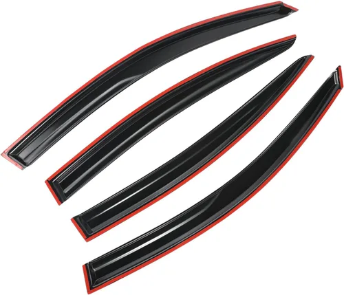 Miniatura 8 de Viseras para ventanas para Mazda 3 Sedán 4 puertas 2004 2005 2006 2007 2008 2009 estilo JDM Mugen, deflector de viento, protector solar y de lluvia