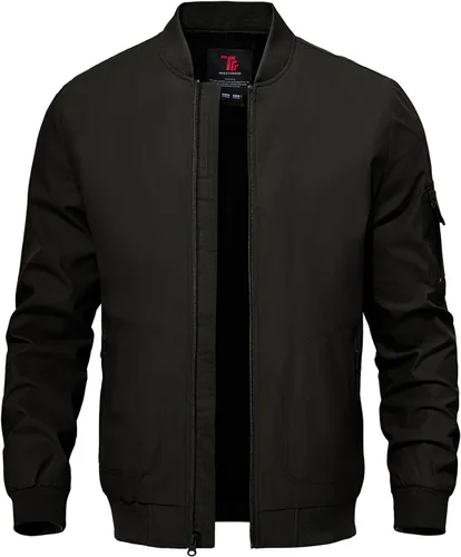 TBMPOY Chaquetas tipo bomber ligeras para hombre, cortavientos ligeras, casual, elegantes, para otoño, golf, con cremallera, para vestir, negocios,