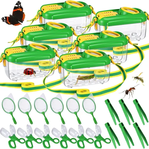Miniatura 9 de Halloscume 4 juegos de atrapasueños para niños, estudiantes, kit de captura de insectos coleccionista de insectos con casa, red de mariposas