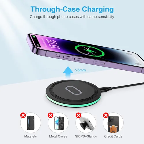 Miniatura 3 de Cargador inalámbrico de carga rápida para Samsung Galaxy S26 Ultra S25 S24 FE S23 FE Ultra S22 S21 Z Fold7 6, estación de carga inalámbrica de 15 W