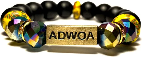 Miniatura 93 de Pulseras africanas tradicionales con nombre nacido en el día para mujeres de Ghana, materiales naturales, ajuste cómodo y holgado