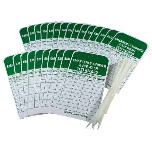 Miniatura 2 de NMC RPT37 - Etiqueta de registro de prueba de emergencia para ducha y lavado de ojos, [Paquete de 25] 3 pulgadas x 6 pulgadas. Etiqueta