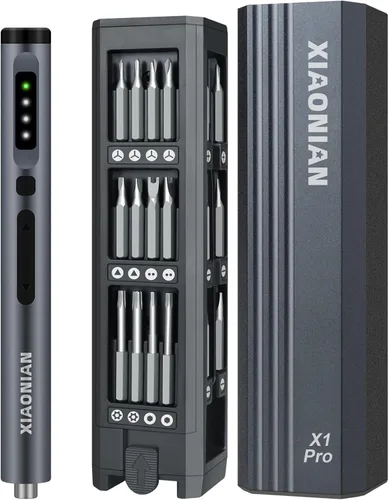 Juego de destornilladores eléctricos de precisión de 3.7V, 50 en 1 pequeño destornillador magnético de potencia con almacenamiento, mini