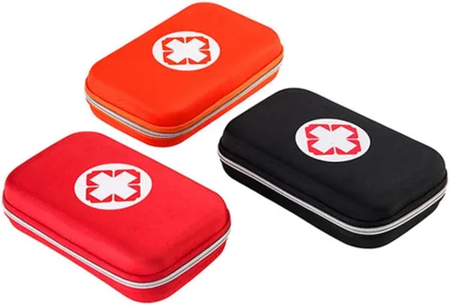 Miniatura 5 de Pequeño kit compacto de primeros auxilios, bolsa de almacenamiento de emergencia médica para viajes, camping, deporte, color rojo
