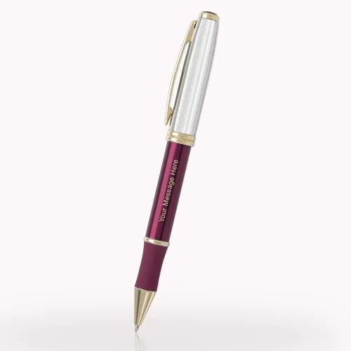 Miniatura 13 de 1 bolígrafo de metal ejecutivo grabado con láser personalizado en color negro clásico con detalles en tono dorado. Tinta negra.