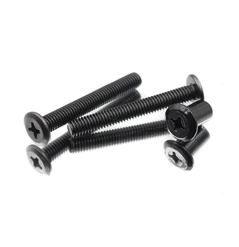Miniatura 6 de Paquete de 10 tornillos de conexión Phillips M6 de 0.632 pulgadas, color negro, para muebles, camas y armarios