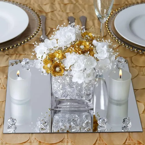 Miniatura 9 de Efavormart - Espejo cuadrado de cristal de 8 pulgadas, decoración de mesa para bodas, fiestas, centros de mesa, 6