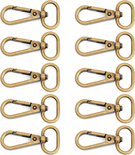 Miniatura 24 de CRAFTMEMORE Broches giratorios con cierre de langosta para puerta de presión, clips de moda, FS10, paquete de 10 unidades (metal, 1-1/2 pulgadas)