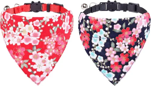 Miniatura 6 de Collares de gato KZHAREEN para Pascua, separables con bandana y campana, collar ajustable para gatito, perrito pequeño, niñas y niños Pascua-2