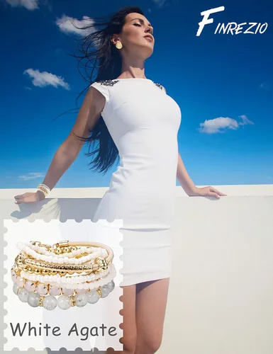 Miniatura 7 de FINREZIO 3-5 Sets Bohemian Beaded Bracelets for Women Multilayer Stretch Stackable Bracelet Set Multicolor Jewelry