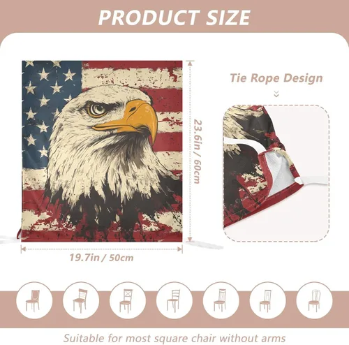 Miniatura 3 de 4th of July Independence Day White Bird Decorative Chairs Covers for Family Gatherings Soft 19.7x23.6in Chair Slipcovers covertores para sillas