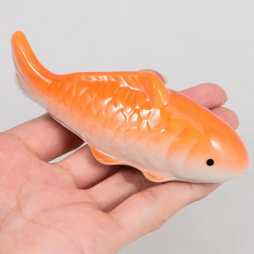 Miniatura 3 de Toddmomy Adorno flotante de peces para decoración de acuario, 3.85 x 1.41 x 1.25 pulgadas, adorable acento de pecera de cerámica con diseño realista
