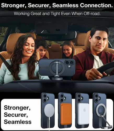 Miniatura 4 de TORRAS Funda magnética con soporte de 360° para iPhone 16, protección completa de la cámara, compatible con MagSafe, protección contra caídas