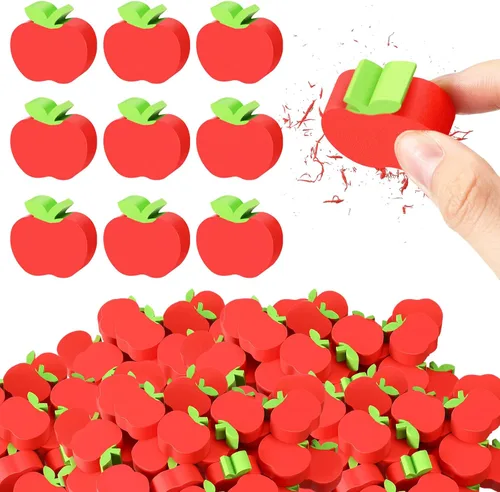 60 mini borradores de manzana para niños, regalos de bienvenida a la escuela, para contar en el aula, manipulativos de matemáticas, suministros para