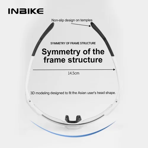 Miniatura 5 de INBIKE Gafas de ciclismo fotocromáticas para hombres y mujeres, polarizadas, protección UV400, gafas de sol deportivas TR90 para bicicleta de Negro