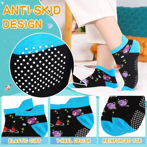 Miniatura 4 de Eyean Calcetines tobilleros de algodón para niños, diseño de animales, suaves, antideslizantes, para niños y niñas, calcetines invisibles, 6 pares