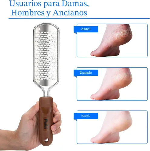 Miniatura 4 de Lima de pedicura profesional, exfoliante de pies desmontable de acero inoxidable colosal, removedor de piel dura, escofina de pedicura para pies