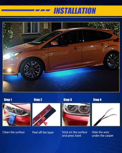 Miniatura 6 de Tira de luz LED para coche, luces interiores azules para camiones de 30CM 15 SMD IP67 luces subterráneas impermeables para coche motocicletas barco