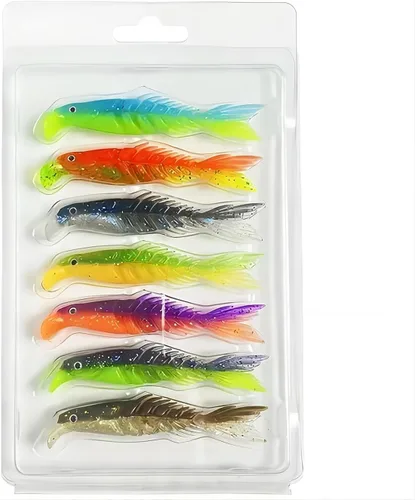 Miniatura 9 de Señuelos suaves de varios segmentos, juego de señuelos de pesca multiarticulados, señuelos de natación de segmentos, cebo de natación de hundimiento