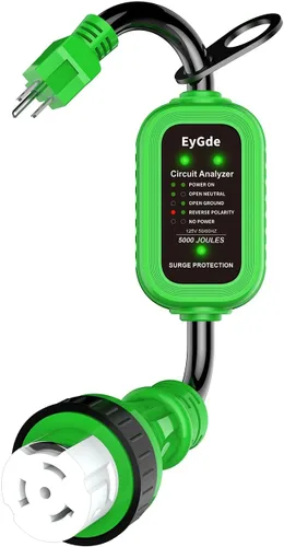 Miniatura 8 de EyGde Adaptador RV de 30 a 15 amperios 110 con protector contra sobretensiones, adaptador patentado de 15 amperios macho a 30 amperios hembra