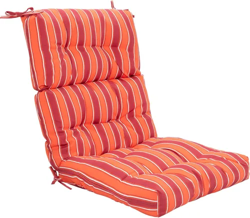 Miniatura 17 de Giantex - Cojín para silla de patio exterior, 5 pulgadas, para respaldo alto con 4 lazos de cuerda, cojín para columpio de patio, silla con asiento