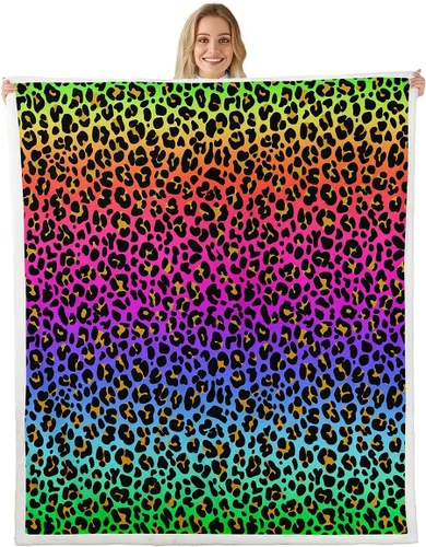 Miniatura 25 de Manta de forro polar con estampado de bailarina rosa para niñas, felpa suave y mullida para cama, sofá, bonita sherpa floral de hoja de palma Multi