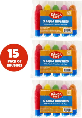 Miniatura 3 de Kanga Toys - Juego de 15 pinceles de agua multicolor, para pintar con pinceles de agua, bolígrafos Wow de repuesto para libros de dibujo o tapetes