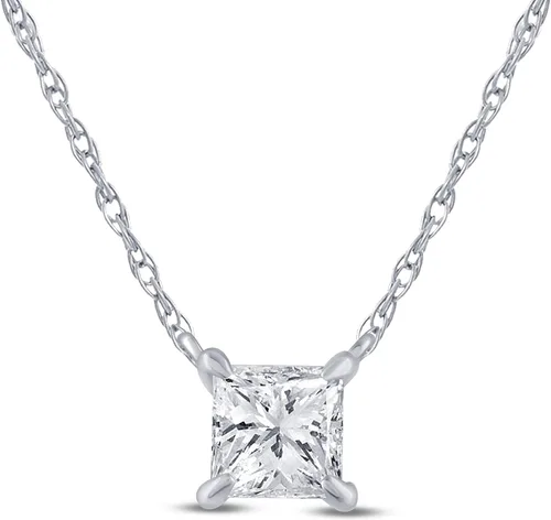 La Joya Collares de diamantes para mujer, impresionante colección de collar solitario de diamante cultivado en laboratorio de 1 quilate Cadena de