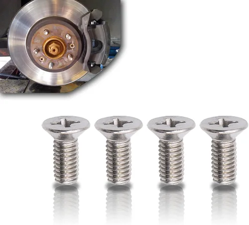 Juego de 4 tornillos rotores de disco de frenado, tornillos de freno delantero y trasero de acero inoxidable, adecuados para modelos Honda, Hyundai