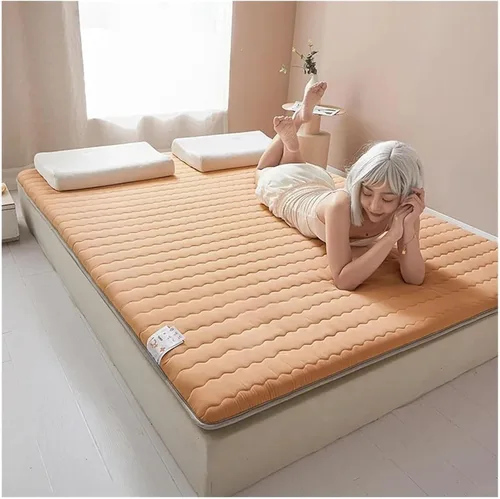Colchón de piso, colchón de camping, colchón de tatami, colchón de futón japonés, colchón portátil plegable suave, para dormitorio, sofá, Marrón