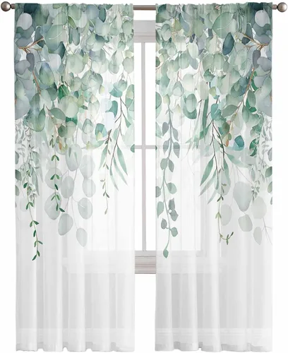 Miniatura 12 de Cortinas CosyBright Feliz Día de San Valentín, 63 Pulgadas de Largo, 2 Paneles, Gnomos, Cortina de Ventana Roja, Corazón de Amor, Árbol, Cortinas