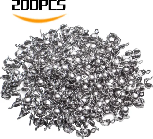 Miniatura 2 de BronaGrand Calotte Ends, 200 piezas de acero inoxidable abiertas cubiertas de nudo de concha plegables para collares, pulseras y joyas