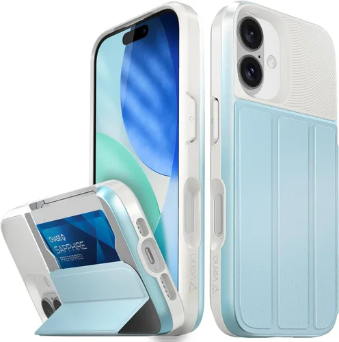 Miniatura 82 de VENA vCommute Funda tipo cartera compatible con Apple iPhone 14 (15.5 cm), funda de cuero con tapa plegable, tarjetero con función de soporte