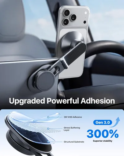 Miniatura 3 de andobil 3rd Gen Tesla Phone Mount 【Upgrade Adhesive & Upgrade Stongest Magnet】 Phone Holder for Tesla New Model Y Juniper Model 3, 360° Adjustable