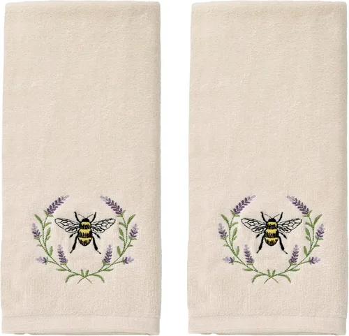 Miniatura 17 de SKL Home Bee Kind - Juego de 2 toallas de mano bordadas 100% algodón, decorativas para baño, cocina, bar y regalo, lavanda