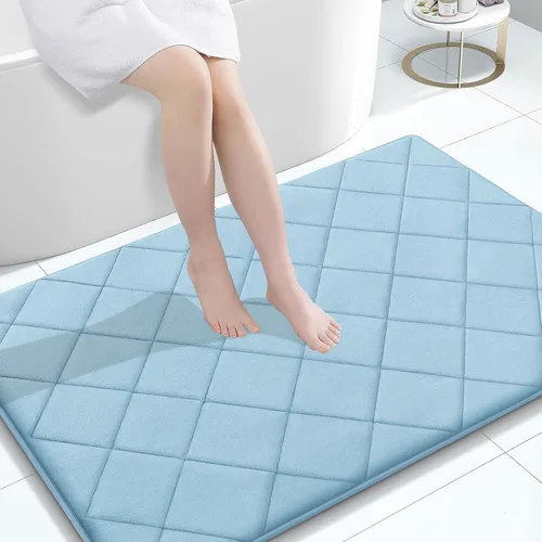 Miniatura 30 de OLANLY Tapete de baño de espuma viscoelástica de 24 x 16 pulgadas, ultra suave y absorbente, lavable a máquina, cómodo tapete de baño para suelo